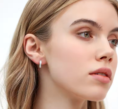 pendientes de plata de Ley 925 con brillantes