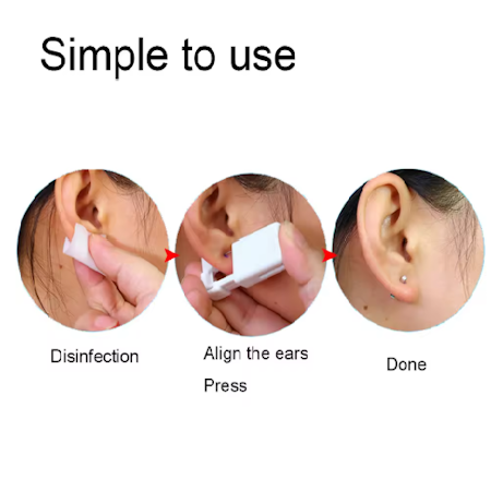 pendientes para bebe plateados con unidad de perforación