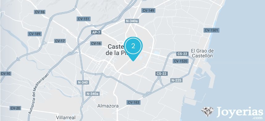 Mapa de las mejores joyerías en Castellón